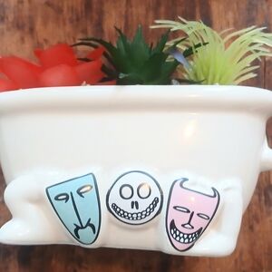 Nightmare Before CHRISTMAS Disney Cream Planter with Colorful Faces